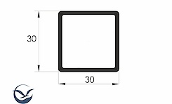 Труба квадратна алюмінієва пустотіла 30х30 чорний BRUSH