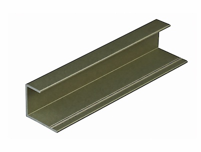 Профиль-обрамление для раздвижных дверей алюминиевый L= 5500мм инокс (коньяк) (профиль РС)