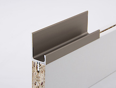 Врізний торцевий алюмінієвий профіль-ручка Н2 інокс (коньяк) під плиту 18мм довжина 5950мм