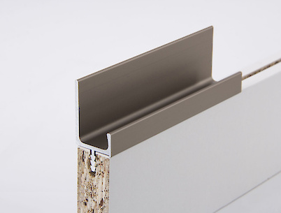 Врезной торцевой профиль ручка Н2 алюминиевый L=5950мм инокс (коньяк) для плиты 18мм