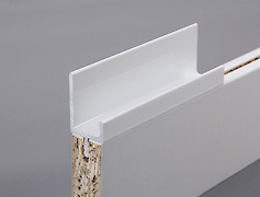 Врізний торцевий алюмінієвий профіль-ручка Н2 білий під плиту 18мм довжина 5950мм