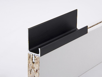 Врезной торцевой профиль ручка Н2 алюминиевый L=5950мм черный Brush для плиты 18мм