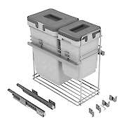 Выдвижной сортер для мусора Vibo для модуля 300 на 2 ведра с доводчиком