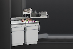 Поворотный сортер для мусора Vibo USB для модуля 450 на 2 ведра с доводчиком, левый