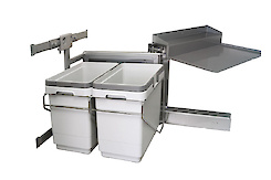 Сортер для мусора поворотный Vibo для модуля 450 на 2 ведра с плавным закрыванием, левый