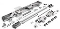 Комплект фурнитуры InLine XL Hettich с Silent System и демпфером для закрывания и открывания фасадов 910-1044мм (компланарная система)
