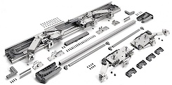 Комплект фурнитуры InLine XL Hettich с Silent System и демпфером для закрывания и открывания фасадов 1200-1299мм (компланарная система)