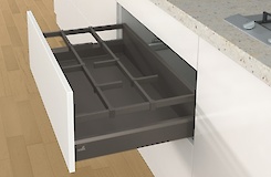 Поздовжній роздільник Hettich OrgaStore 400 для шухляд ArciTech сірий/антрацит