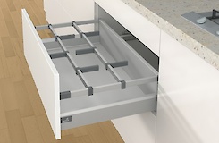 Поперечний релінг Hettich OrgaStore 400 для шухляд ArciTech шириною 900мм і глибиною 500 сріблястий