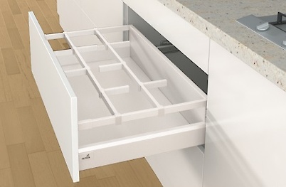 Поздовжній роздільник Hettich OrgaStore 400 для шухляд ArciTech білий