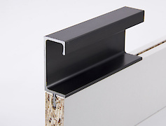 Врізний торцевий алюмінієвий профіль-ручка Н3 чорний Brush під плиту 18мм довжина 5950мм