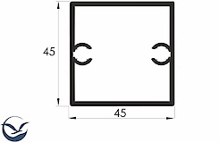 Труба квадратна алюмінієва анодована із припливами 45х45 золото