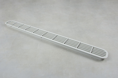 Решетка Euro Orvel в пластиковый цоколь врезная H=45 серая для вентиляции