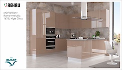 MDF-панель Rehau 19.6мм Rauvisio Brilliant Rame metallic 1678L HG (Серебристый мокка)