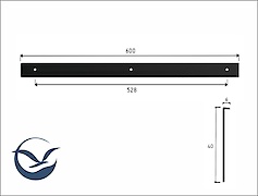 схема Торцевое обрамление левое для столешниц 38мм R3, алюминий