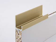 Врізний торцевий алюмінієвий профіль-ручка Н2 золото під плиту 18мм довжина 5950мм