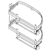 Выдвижной угловой механизм Rolling Corner Vibo с двумя полками, правый,  комплект (ROL60DXOMBC)
