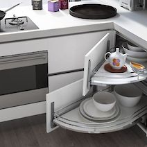 Выдвижной угловой механизм Rolling Corner Vibo с двумя полками, левый, комплект (ROL60SXOMBC)