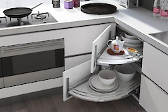 Висувний кутовий механізм Rolling Corner Vibo з двома полками, лівий, комплект (ROL60SXOMBC)