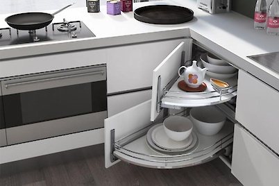 Висувний кутовий механізм Rolling Corner Vibo з двома полками, лівий, комплект (ROL60SXOMBC)