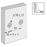 Линейная монтажная планка Hettich 8099 для Sensys под запрессовку h=0.5 мм никель (9088242)