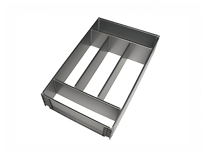 Лоток OrgaTray 610 для столовых приборов для ящиков Hettich InnoTech Atira 470x450 серебристый (9194881)