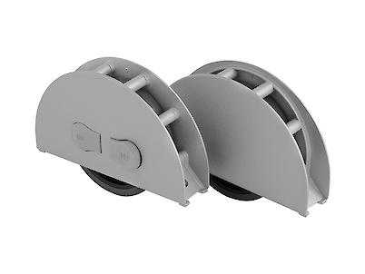 Меблевий ролик OgTM ON/OFF ZAMA 1.1, 18мм, алюміній/сірий