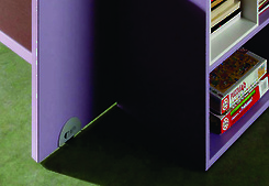 Меблевий ролик OgTM серії ON / OFF ZAMA 18мм зі стопором алюміній / сірий