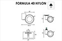 Меблевий ролик OgTM серії Formula 40 Nylon зі стопором сірий/сірий