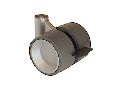 Меблевий ролик OgTM серії Formula 60 Nylon зі стопором алюміній/сірий