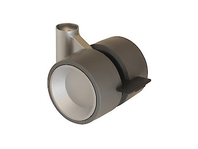 Меблевий ролик OgTM FORMULA 60 NYLON 3.1, алюміній/сірий