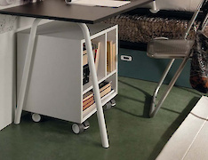 Меблевий ролик OgTM серії Formula 60 Nylon зі стопором білий/чорний