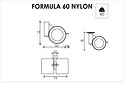 Меблевий ролик OgTM серії Formula 60 Nylon зі стопором білий/чорний