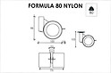 Меблевий ролик OgTM серії Formula 80 Nylon зі стопором алюміній/сірий