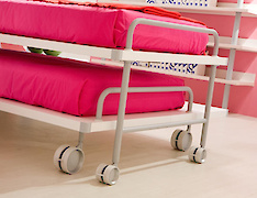 Меблевий ролик OgTM серії Formula 80 Nylon зі стопором білий/чорний