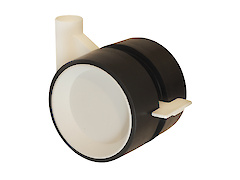 Меблевий ролик OgTM серії Formula 80 Nylon зі стопором білий/чорний