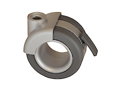 Меблевий ролик OgTM серії Rotola Office Nylon зі стопором алюміній / сірий