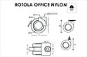 Меблевий ролик OgTM серії Rotola Office Nylon зі стопором чорний/чорний