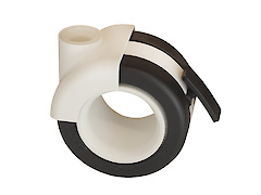 Меблевий ролик OgTM серії Rotola Office Nylon зі стопором білий/чорний