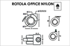 Ролик мебельный Rotola Office Nylon