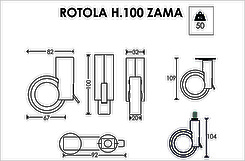 Меблевий ролик OgTM серії Rotola 100 Zama зі стопором білий / чорний