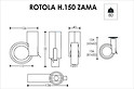 Меблевий ролик OgTM серії Rotola 150 Zama зі стопором алюміній / сірий
