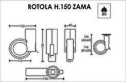 Меблевий ролик OgTM серії Rotola 150 Zama зі стопором білий/чорний