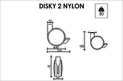 Меблевий ролик OgTM серії Disky2 зі стопором зелений/білий