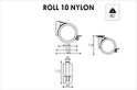 Меблевий ролик OgTM серії ROLL 10 Nylon зі стопором білий / чорний