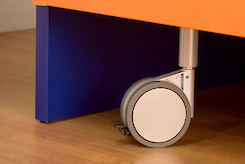 Меблевий ролик OgTM серії ROLL 12 Nylon зі стопором білий / чорний