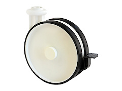 Меблевий ролик OGTM серії Duo 180 Nylon зі стопором білий / чорний