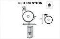 Меблевий ролик OGTM серії Duo 180 Nylon зі стопором білий / чорний
