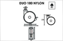 Меблевий ролик OGTM серії Duo 180 Nylon зі стопором білий / чорний
