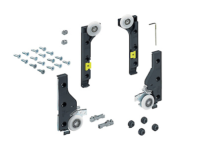 Комплект ролики без без демпфера Silent System, для одной двери, SlideLine M